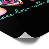 ピースラブバレーボール選手絞り染めスタイル女性T ポスター (角)