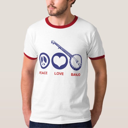 ピースラブバンジョー Tシャツ (正面)