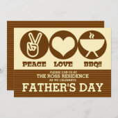 ピースラブバーベキューファーザーズデイパーティの招待状 招待状 (正面/裏面)