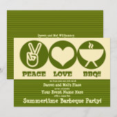 ピースラブバーベキュー招待状 招待状 (正面/裏面)
