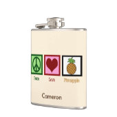 ピースラブパイナップルカスタムアイボリー フラスク (左)