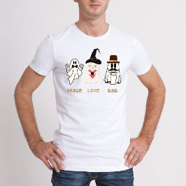 ピースラブパパ面白いハロウィーン Tシャツ