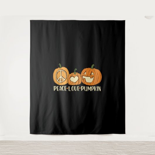 ピースラブパンプキンハロウィーン タペストリー (正面)