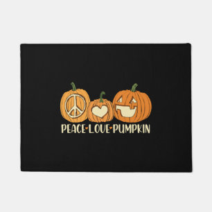 ピースラブパンプキンハロウィーン ドアマット