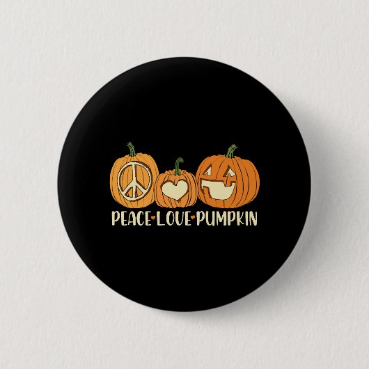 ピースラブパンプキンハロウィーン 缶バッジ (正面)