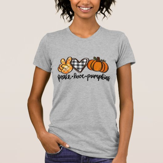 ピースラブパンプキン 女性用 Tシャツ (正面)