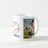 ピースラブパーソナライズされたベースボールマグ コーヒーマグカップ (正面右)