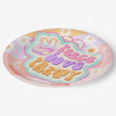 ピースラブパーティークラシックラウンドステッカー ペーパープレート (アングル)