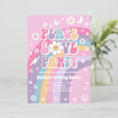 ピースラブパーティーヒッパイレインボー70sバースデーパーティー 招待状 (スタンド正面)