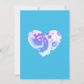 ピースラブパーティーピンクターコイズ絞り染め誕生日 招待状 (裏面)