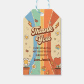 ピースラブパーティーレトロレインボー6th誕生日 ギフトタグ (正面)