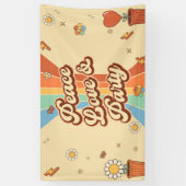 ピースラブパーティーレトロレインボー6th誕生日 横断幕 (縦)