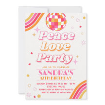 ピースラブパーティー誕生日招待状