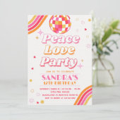 ピースラブパーティー誕生日招待状 招待状 (スタンド正面)
