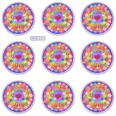 ピースラブヒッピースタイル花とても可愛い シール (正面)