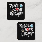 ピースラブヒップホップ踊り スクエア名刺 (正面/裏面)