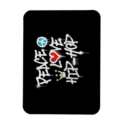 ピースラブヒップホップ踊り マグネット (縦)