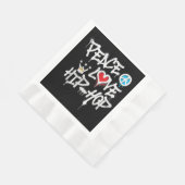 ピースラブヒップホップ踊り 縁ありランチョンナプキン (角)