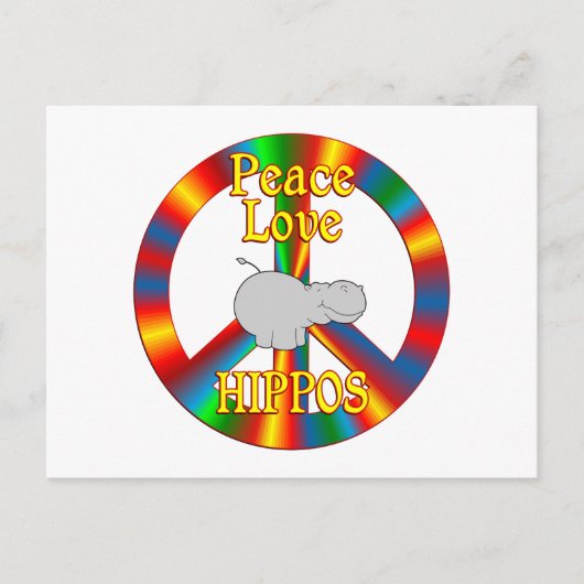 ピースラブヒッポス ポストカード (正面)