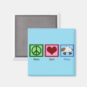 ピースラブヒツジ マグネット (正面/裏面)