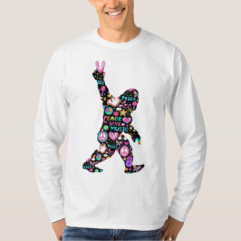 ピースラブビッグフットおもしろいヒッパイビッグフートラバーT-Sh Tシャツ