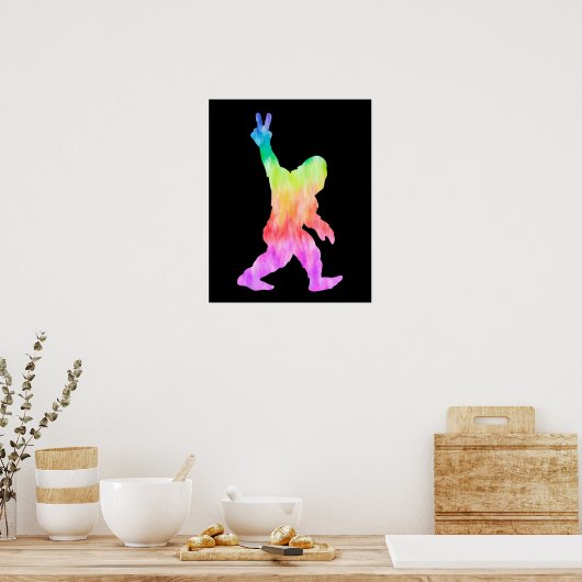 ピースラブビッグフット ポスター (キッチン)