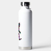 ピースラブビッグフートヒッピーおもしろいビッグフート恋人 ウォーターボトル (左面)