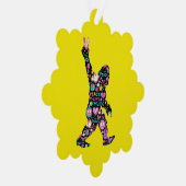 ピースラブビッグフートヒッピーおもしろいビッグフート恋人 オーナメントカード (右)