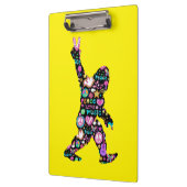 ピースラブビッグフートヒッピーおもしろいビッグフート恋人 クリップボード (左)