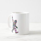 ピースラブビッグフートヒッピーおもしろいビッグフート恋人 コーヒーマグカップ (正面左)