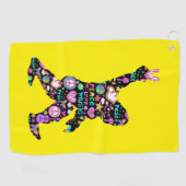 ピースラブビッグフートヒッピーおもしろいビッグフート恋人 ゴルフタオル (横)