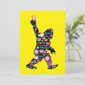 ピースラブビッグフートヒッピーおもしろいビッグフート恋人 サンキューカード (スタンド正面)