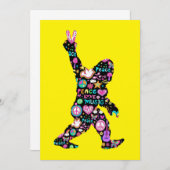 ピースラブビッグフートヒッピーおもしろいビッグフート恋人 サンキューカード (正面/裏面)