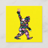 ピースラブビッグフートヒッピーおもしろいビッグフート恋人 スクエア名刺 (正面)