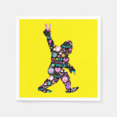 ピースラブビッグフートヒッピーおもしろいビッグフート恋人 スタンダードカクテルナプキン (正面)