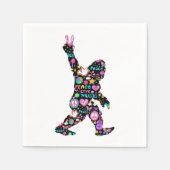 ピースラブビッグフートヒッピーおもしろいビッグフート恋人 スタンダードカクテルナプキン (正面)