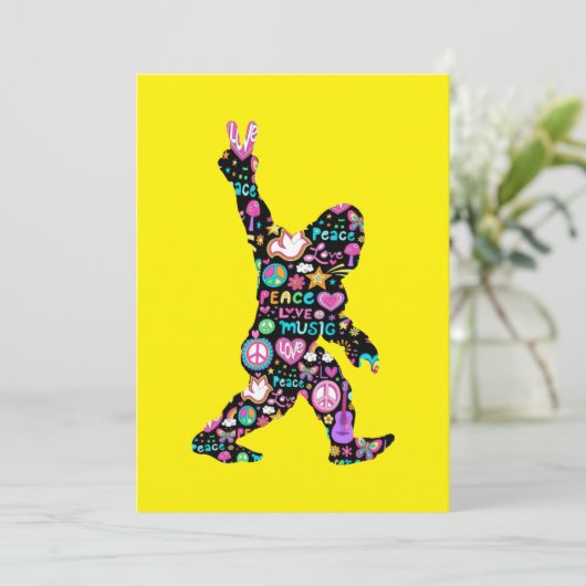 ピースラブビッグフートヒッピーおもしろいビッグフート恋人 セーブザデート (スタンド正面)