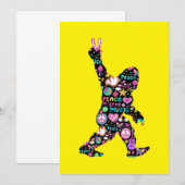 ピースラブビッグフートヒッピーおもしろいビッグフート恋人 セーブザデート (正面/裏面)