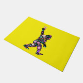 ピースラブビッグフートヒッピーおもしろいビッグフート恋人 ドアマット (アングル)