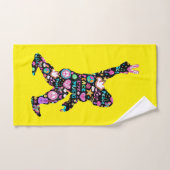 ピースラブビッグフートヒッピーおもしろいビッグフート恋人 ハンドタオル (ハンドタオル)