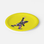 ピースラブビッグフートヒッピーおもしろいビッグフート恋人 ペーパープレート (アングル)