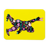 ピースラブビッグフートヒッピーおもしろいビッグフート恋人 マグネット (横)