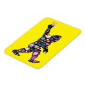 ピースラブビッグフートヒッピーおもしろいビッグフート恋人 マグネット (左側)