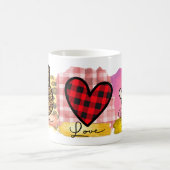 ピースラブビッホンフリセキュート犬愛犬派の人 コーヒーマグカップ (中央)