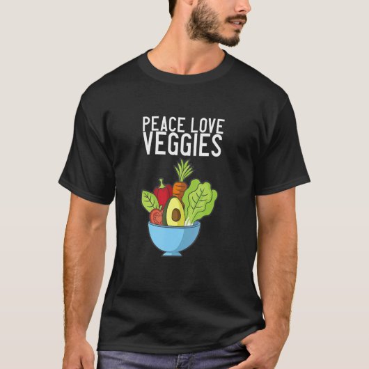ピースラブビーガン野菜 Tシャツ (正面)