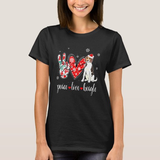 ピースラブビーグルドッグ Tシャツ (正面)