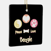 ピースラブビーグル セラミックオーナメント (右)