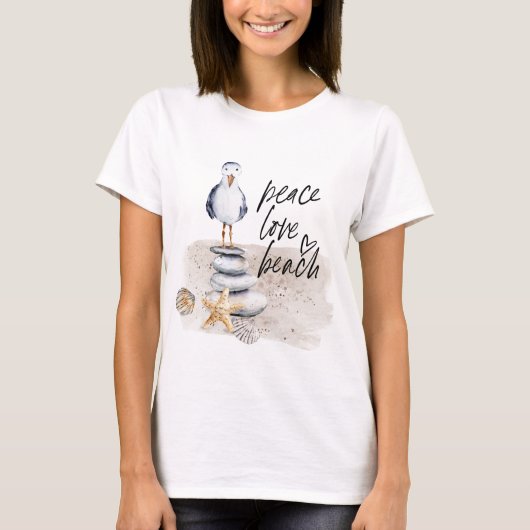ピースラブビーチシーガルコースト Tシャツ (正面)