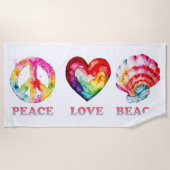 ピースラブビーチ ビーチタオル (正面)