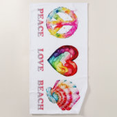 ピースラブビーチ ビーチタオル (正面)